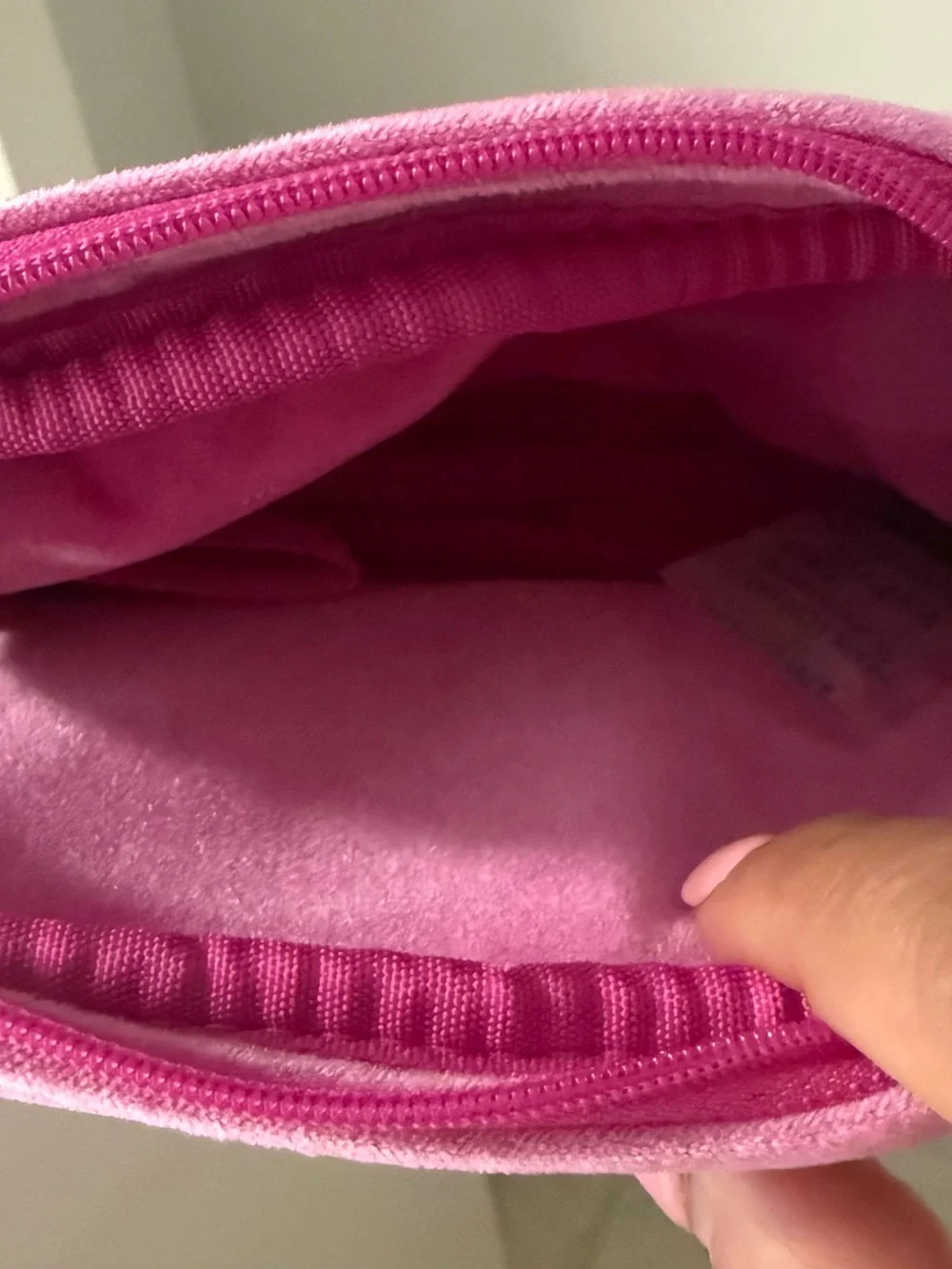 Valentino Pink Velvet V Logo Cosmetic Pouch with Valentino mirror and minis